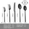 imageKINGSTONE 20 Pcs Black Hammered Silverware Set for 4 1810 Stainless Steel Heavy Duty Flatware Set Tableware Cutlery Utensil Sets for Home Restaurant Dishwasher SafeBlack