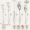 imageKINGSTONE 20 Piece Teardrop Silverware Set for 4 1810 Stainless Steel Flatware Set Modern Design Cutlery Set for HomeHotelWeddingMirror Polished and Dishwasher SafeSilver