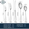 imageKINGSTONE 20 Piece Teardrop Silverware Set for 4 1810 Stainless Steel Flatware Set Modern Design Cutlery Set for HomeHotelWeddingMirror Polished and Dishwasher SafeSilver