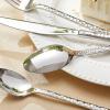 imageKINGSTONE 40 Piece Hammered Silverware Set 1810 Stainless Steel Flatware Set for 8 Cutlery Set for Home Party Wedding Mirror Polished Dishwasher SafeSilver