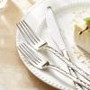 imageKINGSTONE 40 Piece Hammered Silverware Set 1810 Stainless Steel Flatware Set for 8 Cutlery Set for Home Party Wedding Mirror Polished Dishwasher SafeSilver