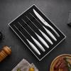 imageKINGSTONE 5quot Steak Knives Set of 12 Pieces Kitchen Steak Knife Set German Stainless Steel Serrated Steak Knives with Gift Box Dishwasher Safe 12 sliver12