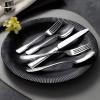 imageKINGSTONE 60Piece Silverware Set 1810 Stainless Steel Flatware Set for 12 Tableware Cutlery Set Utensil Sets for Home Restaurant Mirror Finish Dishwasher SafeSilver