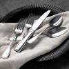 imageKINGSTONE 60Piece Silverware Set 1810 Stainless Steel Flatware Set for 12 Tableware Cutlery Set Utensil Sets for Home Restaurant Mirror Finish Dishwasher SafeSilver