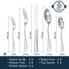 imageKINGSTONE 60Piece Silverware Set 1810 Stainless Steel Flatware Set for 12 Tableware Cutlery Set Utensil Sets for Home Restaurant Mirror Finish Dishwasher SafeSilver