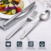 imageKINGSTONE Forged 20Piece Silverware Set 1810 Stainless Steel Flatware Utensils Set for 4 Mirror FinishDishwasher Safe SilverMatte Silver