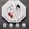 imageKINGSTONE Forged 20Piece Silverware Set 1810 Stainless Steel Flatware Utensils Set for 4 Mirror FinishDishwasher Safe SilverSilver