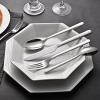 imageKINGSTONE Forged 20Piece Silverware Set 1810 Stainless Steel Flatware Utensils Set for 4 Mirror FinishDishwasher Safe SilverSilver