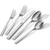 imageKINGSTONE Forged 20Piece Silverware Set 1810 Stainless Steel Flatware Utensils Set for 4 Mirror FinishDishwasher Safe SilverSilver