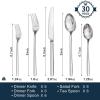 imageKINGSTONE Gold Silverware Set 40 Piece Flatware Cutlery Set for 8 1810 Stainless Steel Silverware Mirror Polished Dishwasher Safe for Home Restaurant Wedding PartyGold 40 pieces for 8Silver