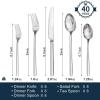 imageKINGSTONE Gold Silverware Set 40 Piece Flatware Cutlery Set for 8 1810 Stainless Steel Silverware Mirror Polished Dishwasher Safe for Home Restaurant Wedding PartyGold 40 pieces for 8Silver