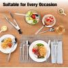 imageKINGSTONE Gold Silverware Set 40 Piece Flatware Cutlery Set for 8 1810 Stainless Steel Silverware Mirror Polished Dishwasher Safe for Home Restaurant Wedding PartyGold 40 pieces for 8Silver