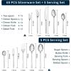 imageKINGSTONE Gold Silverware Set 40 Piece Flatware Cutlery Set for 8 1810 Stainless Steel Silverware Mirror Polished Dishwasher Safe for Home Restaurant Wedding PartyGold 40 pieces for 8Silver