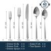 imageKINGSTONE Gold Silverware Set 40 Piece Flatware Cutlery Set for 8 1810 Stainless Steel Silverware Mirror Polished Dishwasher Safe for Home Restaurant Wedding PartyGold 40 pieces for 8Matte Silver