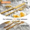 imageKINGSTONE Gold Silverware Set 40 Piece Flatware Cutlery Set for 8 1810 Stainless Steel Silverware Mirror Polished Dishwasher Safe for Home Restaurant Wedding PartyGold 40 pieces for 8Gold