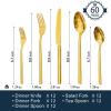 imageKINGSTONE Gold Silverware Set 40 Piece Flatware Cutlery Set for 8 1810 Stainless Steel Silverware Mirror Polished Dishwasher Safe for Home Restaurant Wedding PartyGold 40 pieces for 8Gold