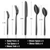 imageKINGSTONE Gold Silverware Set 40 Piece Flatware Cutlery Set for 8 1810 Stainless Steel Silverware Mirror Polished Dishwasher Safe for Home Restaurant Wedding PartyGold 40 pieces for 8Black