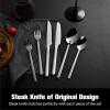 imageKINGSTONE Gold Silverware Set 40 Piece Flatware Cutlery Set for 8 1810 Stainless Steel Silverware Mirror Polished Dishwasher Safe for Home Restaurant Wedding PartyGold 40 pieces for 8Silver