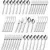 imageKINGSTONE Gold Silverware Set 40 Piece Flatware Cutlery Set for 8 1810 Stainless Steel Silverware Mirror Polished Dishwasher Safe for Home Restaurant Wedding PartyGold 40 pieces for 8Silver