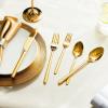 imageKINGSTONE Gold Silverware Set 40 Piece Flatware Cutlery Set for 8 1810 Stainless Steel Silverware Mirror Polished Dishwasher Safe for Home Restaurant Wedding PartyGold 40 pieces for 8Gold