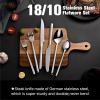 imageKINGSTONE Gold Silverware Set 40 Piece Flatware Cutlery Set for 8 1810 Stainless Steel Silverware Mirror Polished Dishwasher Safe for Home Restaurant Wedding PartyGold 40 pieces for 8Silver