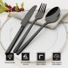 imageKINGSTONE Gold Silverware Set 40 Piece Flatware Cutlery Set for 8 1810 Stainless Steel Silverware Mirror Polished Dishwasher Safe for Home Restaurant Wedding PartyGold 40 pieces for 8Black