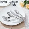 imageKINGSTONE Hammered Silverware Set Flatware Set 1810 Stainless Steel Premium Cutlery with Unique Ripple Handles Design Mirror Polished  Dishwasher Safe 20PieceWater RippleSilver