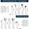 imageKINGSTONE Hammered Silverware Set Flatware Set 1810 Stainless Steel Premium Cutlery with Unique Ripple Handles Design Mirror Polished  Dishwasher Safe 20PieceWater RippleSilver