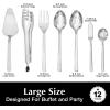 imageKINGSTONE Large Hostess Serving Utensils Set1810 Stainless Steel Heavy Duty 10inch Serving SpoonsSlotted SpoonsServing ForkServing Tongs Cake Pie Server For Buffet Wedding Party GoldSilver