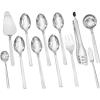 imageKINGSTONE Large Hostess Serving Utensils Set1810 Stainless Steel Heavy Duty 10inch Serving SpoonsSlotted SpoonsServing ForkServing Tongs Cake Pie Server For Buffet Wedding Party GoldSilver