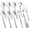 imageKINGSTONE Large Hostess Serving Utensils Set1810 Stainless Steel Heavy Duty 10inch Serving SpoonsSlotted SpoonsServing ForkServing Tongs Cake Pie Server For Buffet Wedding Party GoldSilver