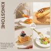 imageKINGSTONE Large Hostess Serving Utensils Set1810 Stainless Steel Heavy Duty 10inch Serving SpoonsSlotted SpoonsServing ForkServing Tongs Cake Pie Server For Buffet Wedding Party GoldGold