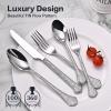 imageKINGSTONE Premium Silverware Sets 1810 Stainless Steel Flatware Set30Piece Cutlery with Tin Flow Handles Dishwasher Safe 30Piece30Piece