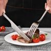 imageKINGSTONE Premium Silverware Sets 1810 Stainless Steel Flatware Set30Piece Cutlery with Tin Flow Handles Dishwasher Safe 30Piece30Piece