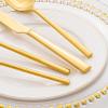 imageKINGSTONE Silverware Set 20Piece Forged Flatware Set Cutlery Set Premium Stainless Steel Service for 4 for Kitchen Home Wedding Party Mirror Polished and Dishwasher SafeGold