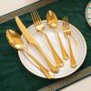 imageKINGSTONE Silverware Set 20piece 1810 Stainless Steel Flatware Set Cutlery Set for 4 for Kitchen Home Wedding Party Mirror Polished and Dishwasher Safe Featured GiftsGold