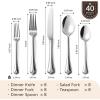 imageKINGSTONE Silverware Set 20piece 1810 Stainless Steel Flatware Set Cutlery Set for 4 for Kitchen Home Wedding Party Mirror Polished and Dishwasher Safe Featured GiftsSilver