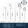 imageKINGSTONE Silverware Set 60Piece Flatware Set Cutlery Set Premium 1810 Stainless Steel Tableware Include Forks Knives Spoons for Home Kitchen Restaurant Wedding Dishwasher SafeGoldSilver