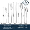 imageKINGSTONE Silverware Set 60Piece Flatware Set Cutlery Set Premium 1810 Stainless Steel Tableware Include Forks Knives Spoons for Home Kitchen Restaurant Wedding Dishwasher SafeGoldSilver
