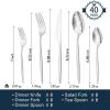 imageKINGSTONE Silverware Set 60Piece Flatware Set Cutlery Set Premium 1810 Stainless Steel Tableware Include Forks Knives Spoons for Home Kitchen Restaurant Wedding Dishwasher SafeGoldSilver