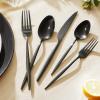 imageKINGSTONE Silverware Set 60Piece Flatware Set Cutlery Set Premium 1810 Stainless Steel Tableware Include Forks Knives Spoons for Home Kitchen Restaurant Wedding Dishwasher SafeGoldBlack