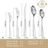 imageKINGSTONE Silverware Set 60Piece Flatware Set for 12 1810 Stainless Steel Cutlery Set with Bead Edge Utensil for Kitchen Home Party Wedding Mirror Polished Dishwasher Safe Featured GiftsSilver