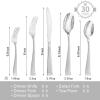 imageKINGSTONE Silverware Set 60Piece Flatware Set for 12 1810 Stainless Steel Cutlery Set with Bead Edge Utensil for Kitchen Home Party Wedding Mirror Polished Dishwasher Safe Featured GiftsMatte Silver