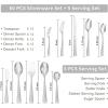 imageKINGSTONE Silverware Set 60Piece Flatware Set for 12 1810 Stainless Steel Cutlery Set with Bead Edge Utensil for Kitchen Home Party Wedding Mirror Polished Dishwasher Safe Featured GiftsMatte Silver