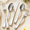 imageKINGSTONE Silverware Set 60Piece Flatware Set for 12 1810 Stainless Steel Cutlery Set with Bead Edge Utensil for Kitchen Home Party Wedding Mirror Polished Dishwasher Safe Featured GiftsSilver