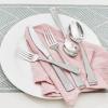 imageKINGSTONE Silverware Set 60Piece Flatware Set for 12 1810 Stainless Steel Cutlery Set with Bead Edge Utensil for Kitchen Home Party Wedding Mirror Polished Dishwasher Safe Featured GiftsMatte Silver