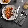 imageKINGSTONE Silverware Set Luxury 30 Piece Flatware Set for 6 1810 Stainless Steel Cutlery Set with Diamond Cut Pattern for Kitchen Home Wedding Party Mirror Polished and Dishwasher SafeSilver