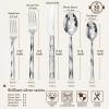 imageKINGSTONE Silverware Set Luxury 30 Piece Flatware Set for 6 1810 Stainless Steel Cutlery Set with Diamond Cut Pattern for Kitchen Home Wedding Party Mirror Polished and Dishwasher SafeSilver