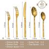 imageKINGSTONE Silverware Set Luxury 30 Piece Flatware Set for 6 1810 Stainless Steel Cutlery Set with Diamond Cut Pattern for Kitchen Home Wedding Party Mirror Polished and Dishwasher SafeGold