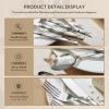 imageKINGSTONE Silverware Set Luxury 30 Piece Flatware Set for 6 1810 Stainless Steel Cutlery Set with Diamond Cut Pattern for Kitchen Home Wedding Party Mirror Polished and Dishwasher SafeSilver
